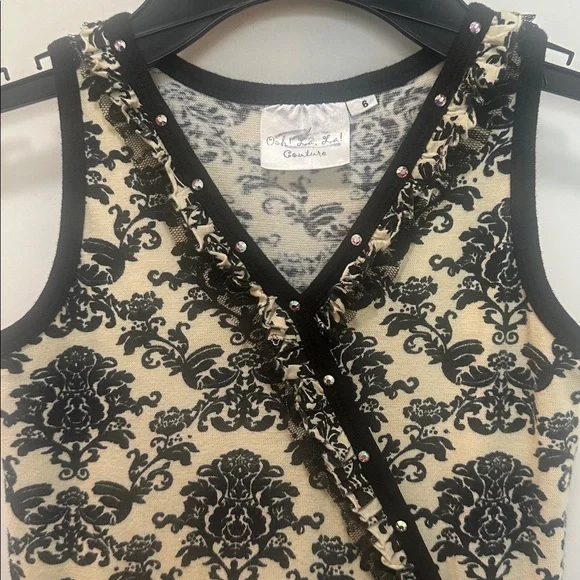 Ooh! La, La! Couture Black and Cream Lace Dress Size 6